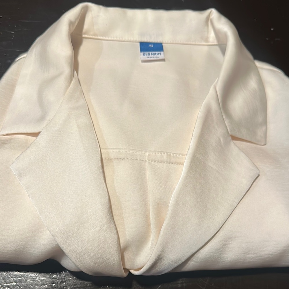 Silky Cream Button-Up Shirt
